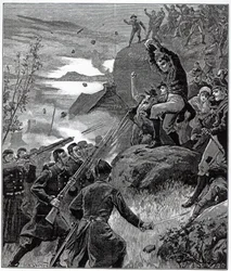O Estado da Irlanda: The Affray at Belmullet, Condado de Mayo, de &39;The Illustrated London News&39;, 12 de novembro de 1881